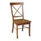 International Concepts Set of 2 X-Back Chairs with Solid Wood Seats, Pecan C59-613P - alternate 9